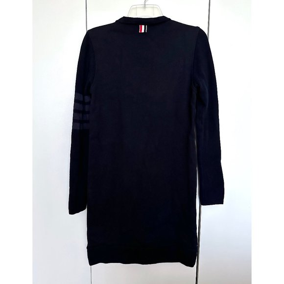 Thom Browne Navy Classic Loopback Tonal 4 Bar Sweater Dress Sweatshirt Terry 40 - Picture 15 of 15
